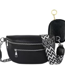 AYSYR Sac à main Banane Noire Élégant pour Femme, Imperméable avec Portefeuille,Sacs Bandoulière Femme Fête des Mères, I