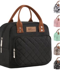 Sac Isotherme à Repas Femme Homme Travail Bureau Boîte à Déjeuner Fille (Noir)