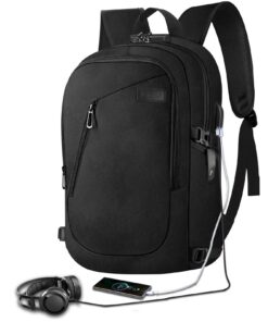Sac à Dos Homme Antivol Étanche USB Sac à Dos Ordinateur Noir