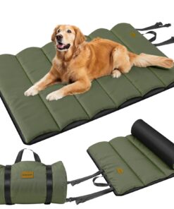 Gimars Lit pour Chien d’extérieur Amélioré avec Film Imperméable | Facile à Rouler avec Boucle | Grand Lit de Voyage Por