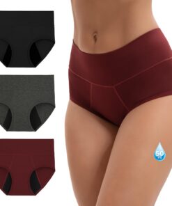INNERSY Culottes menstruelles flux abondant femme taille haute fibre de bambou lot de 3 OEKO-TEX_standard_100