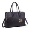 Sac à main Miss Lulu Femme Noir Tendance Grand Cabas Épaule Fourre-Tout Cours Lycee Travail 14 Pouces