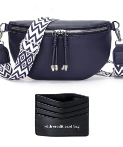 Sac Banane YISUOHOOM Femme Bleu Portable avec Fente pour Carte de Crédit bandoulieres Pochette Telephone