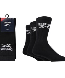 Reebok Lot de 3 paires de chaussettes en coton pour homme pour l'entraînement