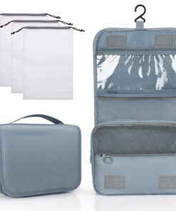 Trousse de Toilette Étanche Zivacate Homme Femme – Voyage, Affaires, Camping en Plein Air – Gris