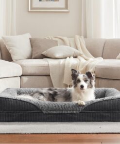 Lit litige FURTIME pour chien orthopédique, mousse mémoire antidérapante, convivialité, tout chien, intérieur, soustract