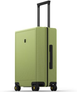 Valise cabine Level8 élégante avec micro-diamant et serrure TSA - verte, 4 roulettes pivotantes, 55x37x23CM, 40L