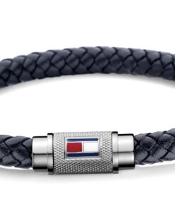 Tommy Hilfiger Joyaux Bague Tommy Hilfiger JoaillerieBracelet en Cuir Tressé Homme Bleu Marine - 2701000