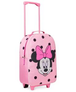 Valise Minnie Disney pour Enfant (Rose) - Cabine | Souple avec Roulettes Pliables | Sac Trolley Enfant