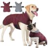 HEYWEAN Manteau imperméable et réfléchissant pour chien | Veste chaude en polaire | Pull d'hiver avec anneau D | Convien