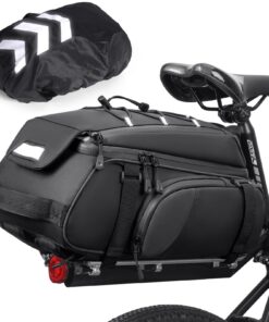 RAINSMORE Sac à Dos Imperméable Réfléchissante 15L Sacoche Vélo Arrière Avec Housse de Pluie