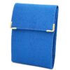 Charmoni étui Pochette Porte chéquier ZSF Bleu électrique - 3 emplacements Carte bancaire - Compact en Cuir Vachette (10