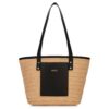 WITTCHEN sac à main tressé femme bohème | style fourre-tout | design cabas d'été élégant | poignées similicuir | poches