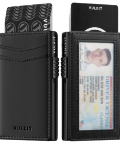VULKIT Porte Cartes de Crédit Fin avec Blocage RFID pour Homme Automatique Magnétique
