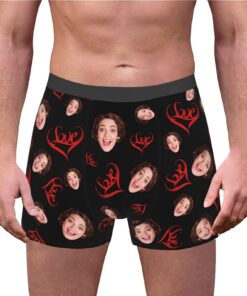 Boxers Vejtmcc personnalisés photo, cadeau Saint-Valentin Noël, sous-vêtements homme personnalisés photo petit ami