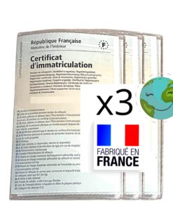 BLAUBODY - Pochette Carte Grise Transparente x3 Fabriquée en France | Protection Documents Voiture Moto Permis Chasse Ga