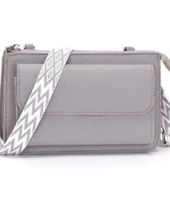 LANXINGLUO pochette téléphone portable amovible bandoulière femme petite bandoulière crosgbody noir