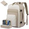 LOVEVOOK Sac à Dos de Voyage Femme Imperméable Beige Kaki