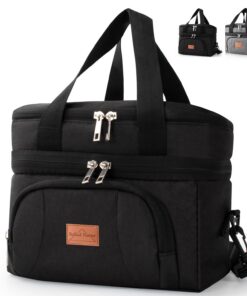 Sac Isotherme Réfrigérant 2 Compartiments Pour Hommes Femmes (Noir)