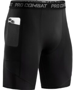 Short de compression Niksa séchage rapide et respirant pour homme 1/3 pièce Shorts sport ajustés avec poches