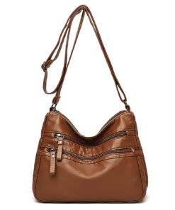 Sac à bandoulière FuninCrea pour femme avec bandoulière réglable et 5 poches zippées pour faire du shopping et voyager