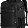 KLOSTAIN Sac à Dos Voyage Cabine pour Femme Homme sous Siège Noir 20L Bagage Ryanair