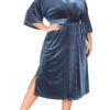 VOGMATE Robe de Chambre Grande Taille Femme Col en V Luxe Velours Élégante Vêtements de Nuit
