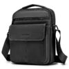 SPAHER Sac Bandoulière Homme en Cuir Véritable Grand Noir pour Voyage et Affaires