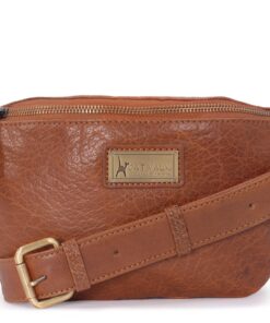 Catwalk Collection Sac Banane Femme Cuir - Élégant et Pratique pour Voyage et Festivals - Ariana - Taille Reglable - Tan