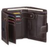 SENDEFN Portefeuille Homme Grand Trifold en Cuir Véritable pour Hommes avec Blocage RFID et 19 Emplacements pour Cartes
