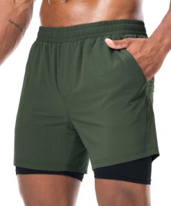Danfiki Compression Short Homme Respirant Poches Zippées pour Sport et Activités Physiques Fonctionnalité de Résorption