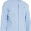 Tommy Jeans Chemise Homme TJM Slim Manches Longues Organic Content Standard 100 - Polyester Free - Casual Wear - Comfort