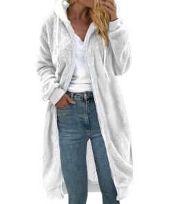 Manteaux Polaire Zippée Femme ÉPaissir D'hiver Parka Hoodie