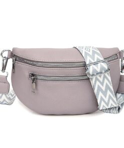 Sac Banane Femme Bandoulière pour Voyage et Shopping, Sacoche Banan Femmes avec Large Bandoulière et Fermeture Eclair, S