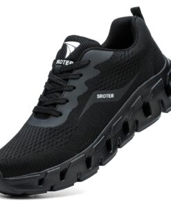 HEOAARG Chaussures de Sécurité Respirant Antidérapante Légère Hommes Femmes Embout d'Acier Chaussures de Travail