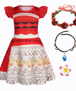 Robe Vaiana Costume de princesse pour fille Halloween Noël Fêtes Cosplay Party Anniversaire