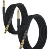 RUXELY Câble Instrument Audio Stéréo 6.35mm Câble en Nylon 6M/2 Pack pour Guitare Électrique et Basse - Équipement Profe