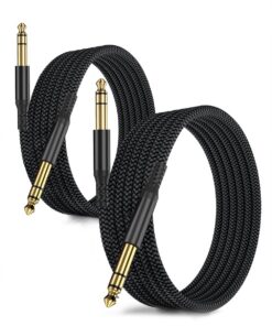 RUXELY Câble Instrument Audio Stéréo 6.35mm Câble en Nylon 6M/2 Pack pour Guitare Électrique et Basse - Équipement Profe