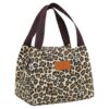 Sac de Pique-Nique pour Femme et Homme, Sac Portable Repas, Petit Panier Repas Imprimé Léopard, Idéal pour Étudiant et B