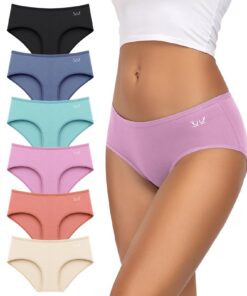 Culottes Femme en Coton Respirantes - Taille Moyenne, 6 Pièces OEKO-TEX 100 - Confort Élastique pour Toute la Journée