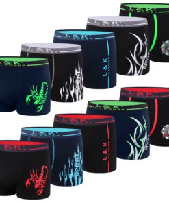 L&K Lot de 10 Boxers Homme Magnifiques Motifs Été 2024 Coton Fermer