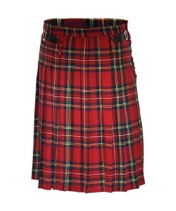 Beau Kilt Ecossais Taille Haute Plissée À Carreaux Rouge Mode Gothique Punk Beau Kilt Ecossais Longue Lâche avec Boucle