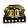 Accessoire Anniversaire 80 Ans – Centre de Table Noir et Or – Panneau Joyeux Anniversaire Double Face