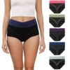 Culottes Coton Forllori Femmes Lot de 5 Taille Haute Confort Slips Sellé Femmes Epidémiologie Mode