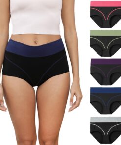 Culottes Coton Forllori Femmes Lot de 5 Taille Haute Confort Slips Sellé Femmes Epidémiologie Mode