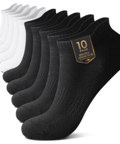 Chaussettes de sport courtes et respirantes YouShow Lot de 10 paires en coton OEKO-TEX STANDARD 100 pour homme et femme