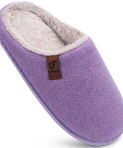 Chaussons COFACE Homme Hiver Chauds en Mousse à Mémoire de Forme Violet Clair Taille 43