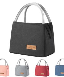 Sac à déjeuner isotherme hautement capacitaire pour travail et voyages - noir