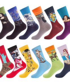 BISOUSOX Chaussettes Homme Multicolore Socks Classiques et Drôles pour Amis/Festival - Confortable et Respirant - 39-46