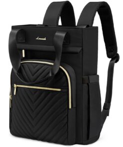 Lovedevook Sac à Dos Femme Imperméable et Elegant pour Travail et Voyage Noir OEKO-TEX